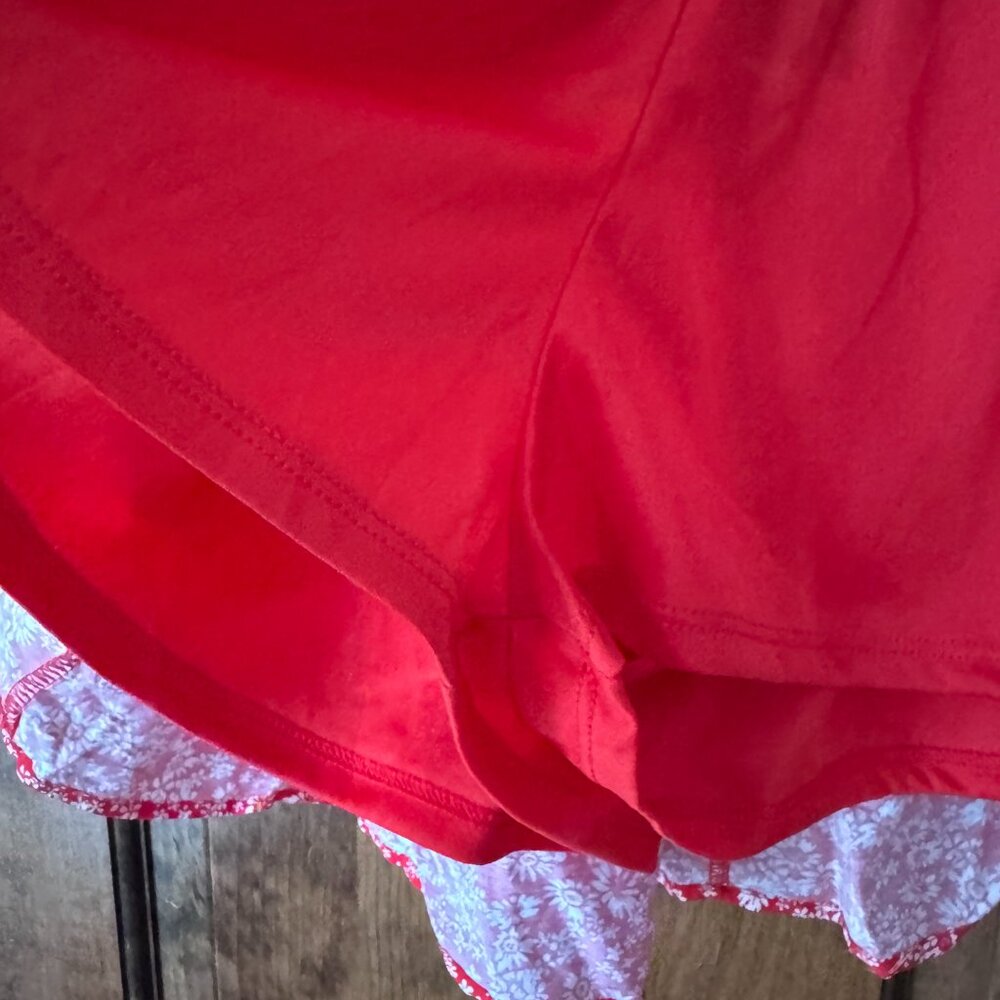 NWT Sienna Sky Red w/White & Yellow Flowers Skirt w/Hidden Red Shorts Large - Picture 7 of 8